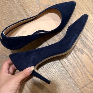 kate spade Navy Suede Pointed Toe Stiletto Pumps